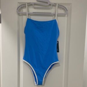 Wild Fable Vibrant Blue Swimsuit with White Accents